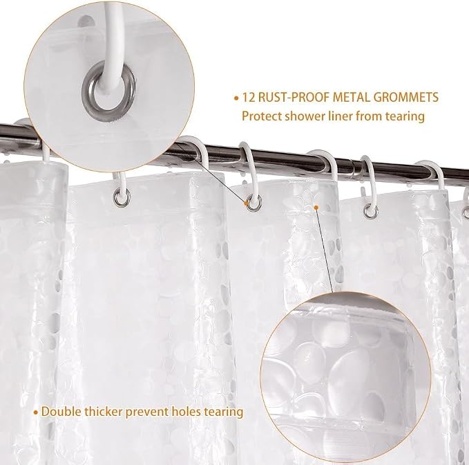 WELTRXE Extra Long Shower Curtain Liner, 72 x 84 Inch EVA Water Repellent - Image 5