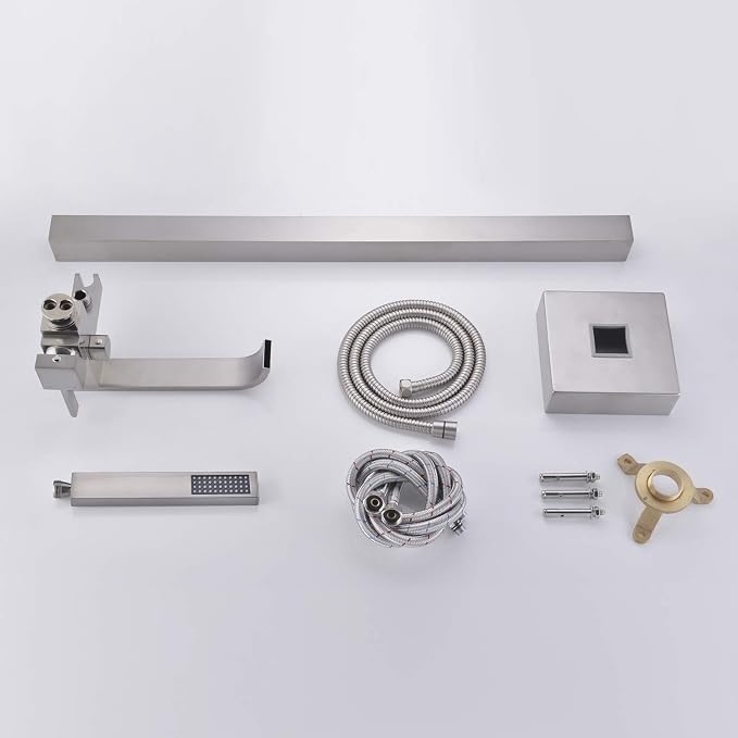 Freestanding Bathtub Faucet Tub Filler Brushed Nickel Floor Mount Faucets Brass - Image 7
