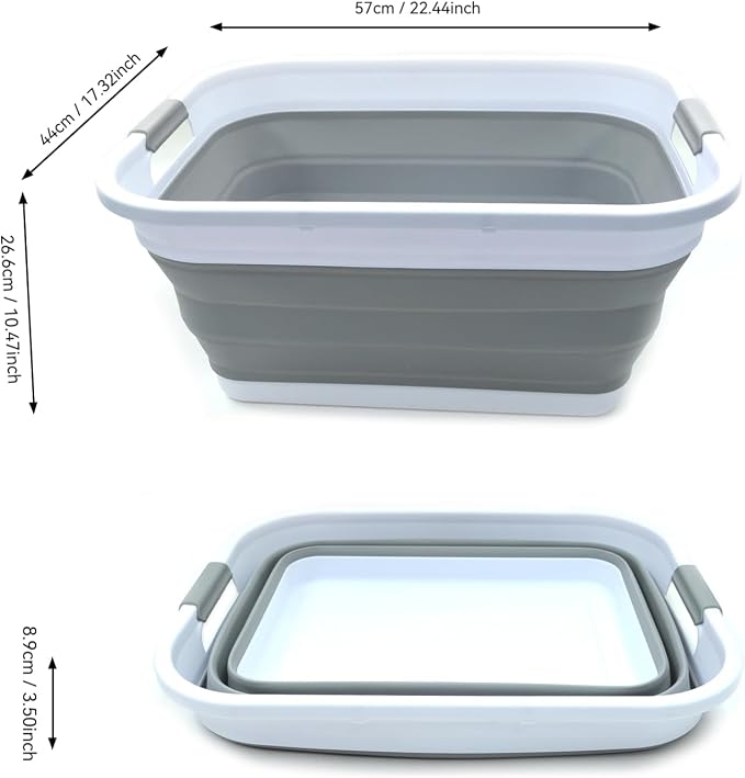 SAMMART Set of 2-41L Collapsible Plastic Laundry Basket-Pop Up Storage - Image 4