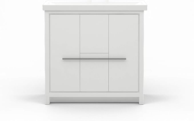 36 Inch Single Sink Bathroom Vanity | Made of Wood | Soft Closing Doors & by CasaMare