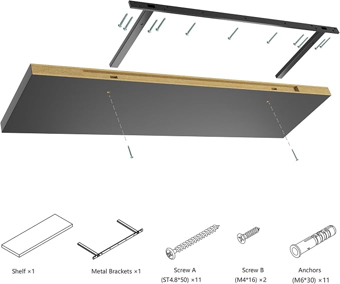 Wall Shelf Set of 3, Wooden Floating Wall Shelf - Image 7