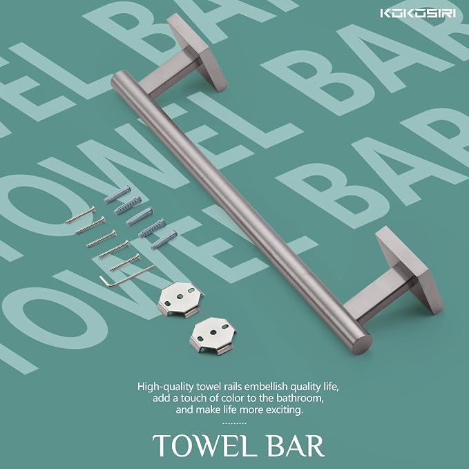 KOKOSIRI Towel Holder 12 Inch Bathroom Hand Towel Bar - Image 9