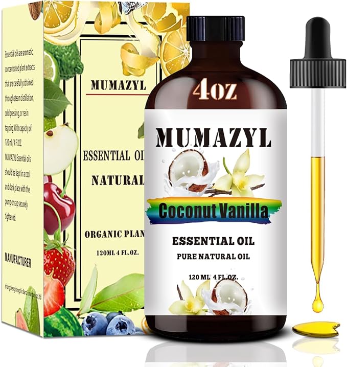 Coconut Vanilla Essential Oil, Coconut Vanilla Oil 4 Fl Oz 120ML by MUMAZYLESSENTIALOIL