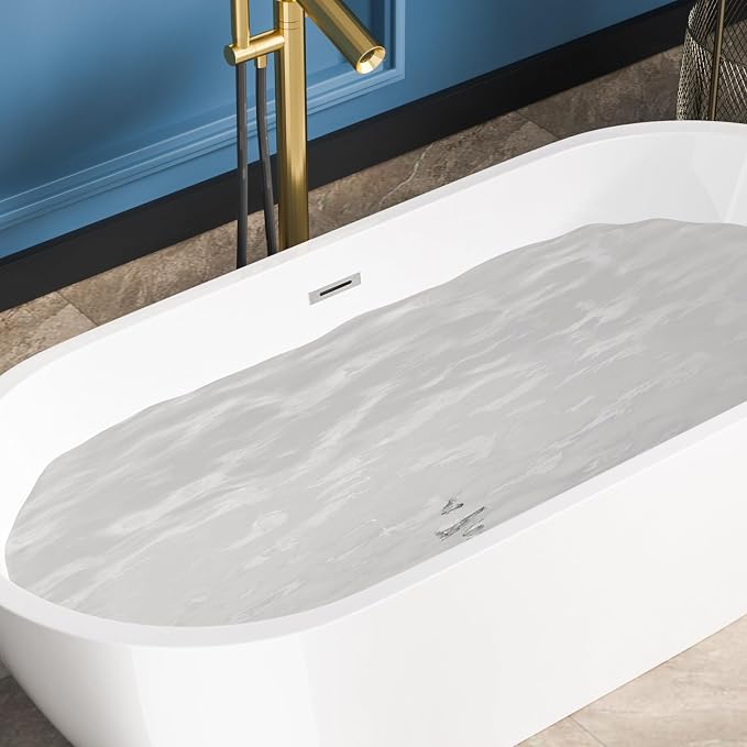 Sarlai 67 Inch Acrylic Freestanding Soaking Bathtub Contemporary Soaking White - Image 7