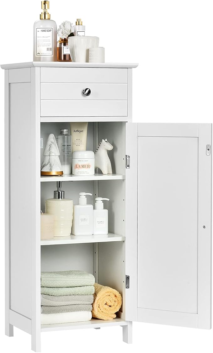 DORTALA Bathroom Floor Cabinet, Free-Standing Wooden Floor Storage Cabinet by DORTALA