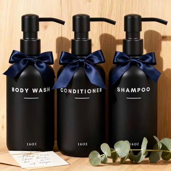 Set of 3 Shampoo and Conditioner Dispenser - 16oz Durable Shower Soap Dispenser - Image 8