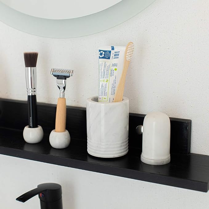 Natural Marble SPA Collection Tumbler Toothbrush Holder Makeup Brush Holder - Image 6