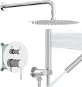 BESy Shower System with 10 Inch Round Rain Shower Head and Handheld Wall Mounted by BESy