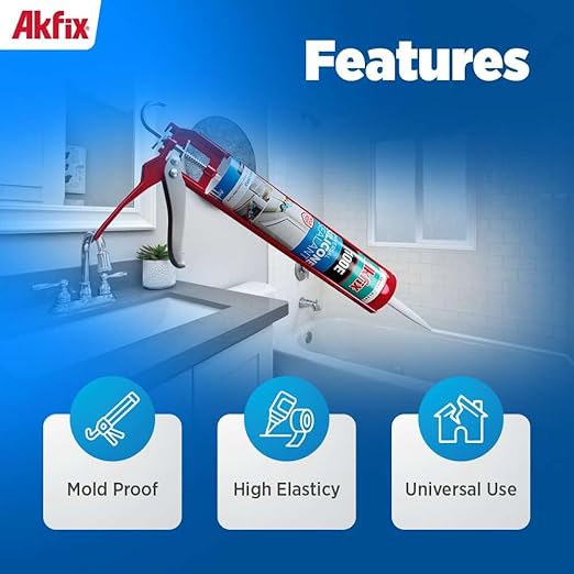 Akfix 100E RTV Clear Silicone Caulk - Image 3