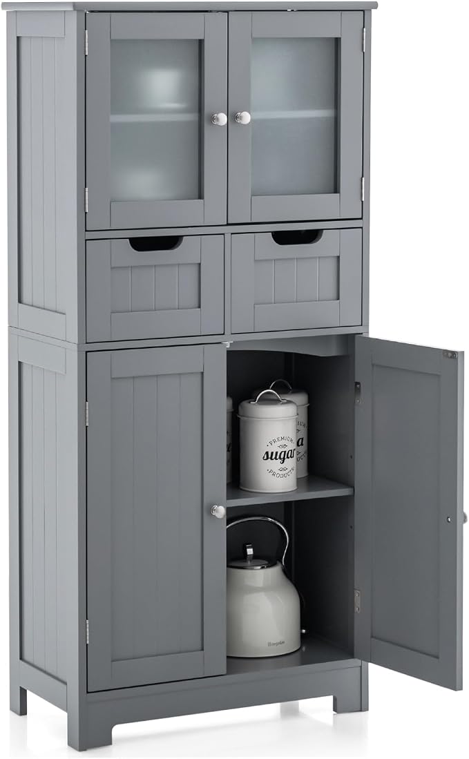 COSTWAY Bathroom Storage Cabinet, Freestanding Bathroom Organizer by COSTWAY