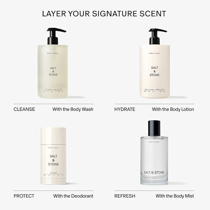 Salt & Stone Body Mist, Neroli & Basil Scent, Skincare Infused Hair & Body Spray - Image 7