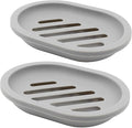 Topsky 2-Pack Soap Dish with Drain, Soap Holder & Saver, Easy Cleaning by HomeandKitchenNO1