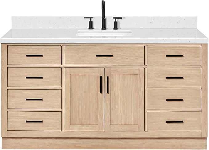 ARIEL Hepburn 66" Inch Oak Single Bathroom Vanity by Ariel