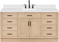 ARIEL Hepburn 66" Inch Oak Single Bathroom Vanity by Ariel