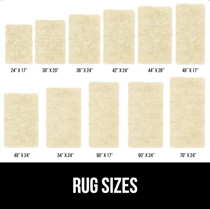 GORILLA GRIP Bath Rug Mat 44x26, Thick Soft Absorbent Chenille, Quick Dry - Image 6