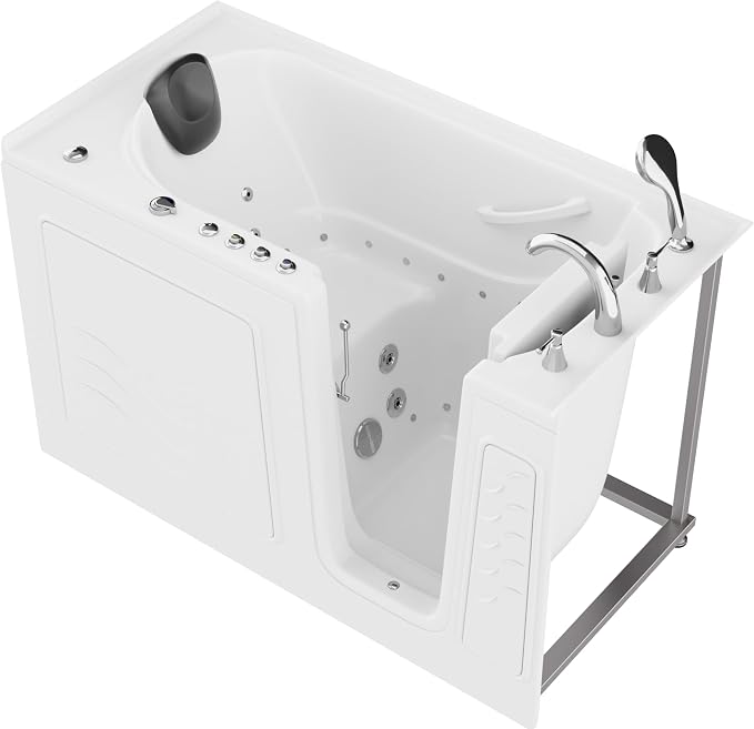 ANZZI Walk-in Tub 30" x 60" Whirlpool & Air Massage Acrylic Right Drain Quick - Image 8