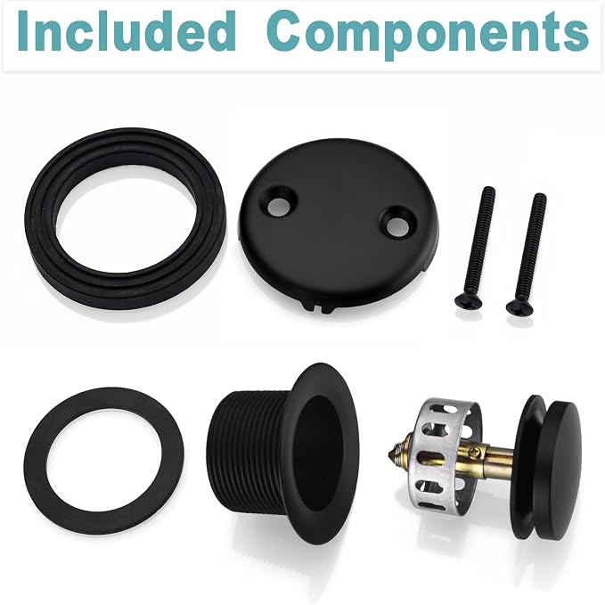 BESTILL Tip-Toe Bathtub Drain Bath Tub Trim Set Conversion Kit, Two Hole Style - Image 6