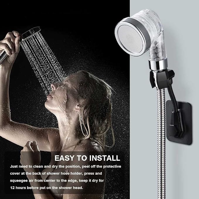 Shower Head Holder Strong Adhesive 360 Degree Rotatable Adjustable Handheld - Image 3