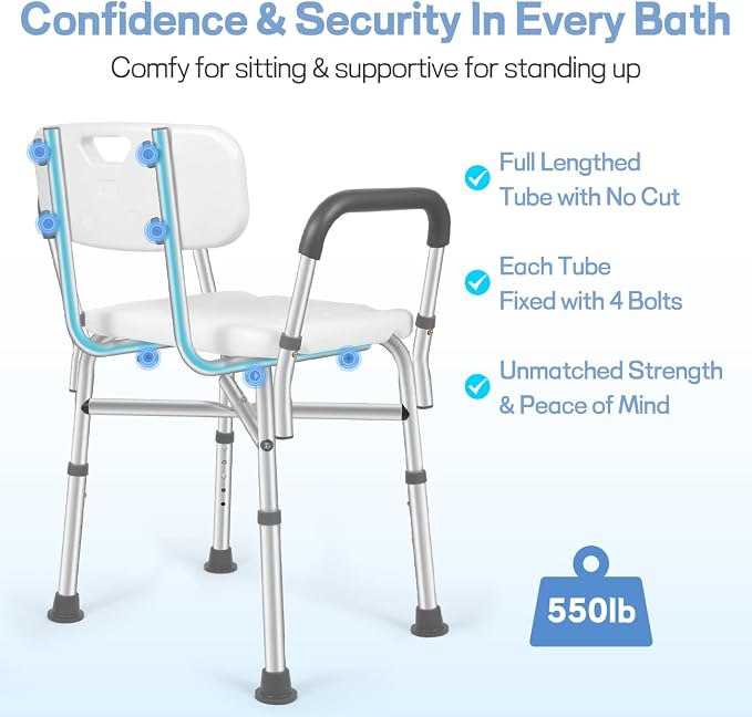 TABEKE Shower Chair for Inside Shower, Shower Chair - Image 3