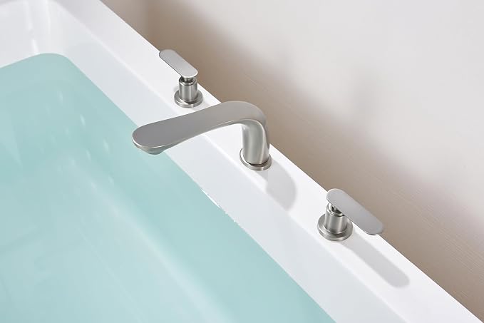 SITGES Classic Bathtub Faucet, 2-Handle Brushed Nickel Tub Filler, 3-Hole - Image 4
