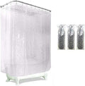 Clawfoot Tub Clear Shower Curtain Liner Extra Wide Warp Around, Plastic EVA by De-Mediocre