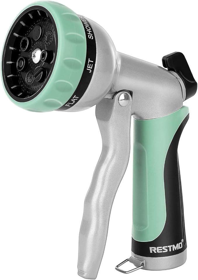 RESTMO Garden Hose Nozzle, Heavy Duty Metal Water Hose Nozzle by Restmo