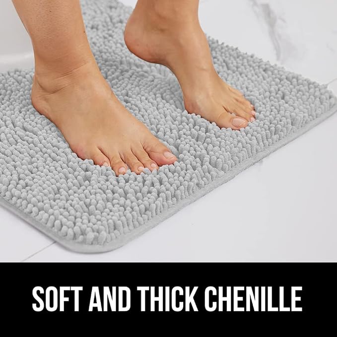 GORILLA GRIP Bath Rug Mat 44x26, Soft Absorbent Chenille, Quick Dry Microfiber - Image 3