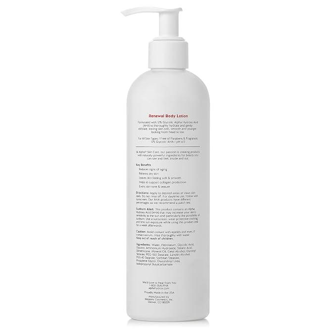 Alpha Skin Care Revitalizing Body Lotion, 12% Glycolic AHA, Simple & Effective - Image 7