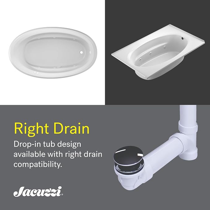Jacuzzi SIGNATURE Acrylic Drop-In Bathtub, Heated Jet Massage Tub, Slip - Image 6