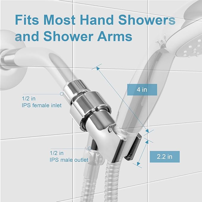 OFFO Shower Head Holder for Handheld Shower Head, Adjustable Shower Arm Mount - Image 2