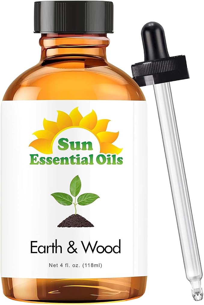 Sun Essential Oils Earth & Wood Essential Oil Blend – Huge 4 oz Aromatherapy by SunEssentialOils