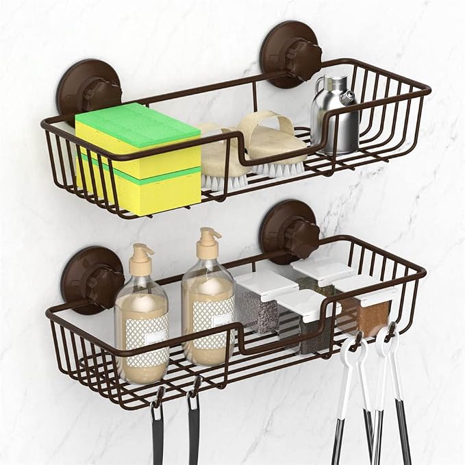 SANNO Suction Cup Shower Caddy Bathroom Caddies Storage Combo Organizer - Image 4