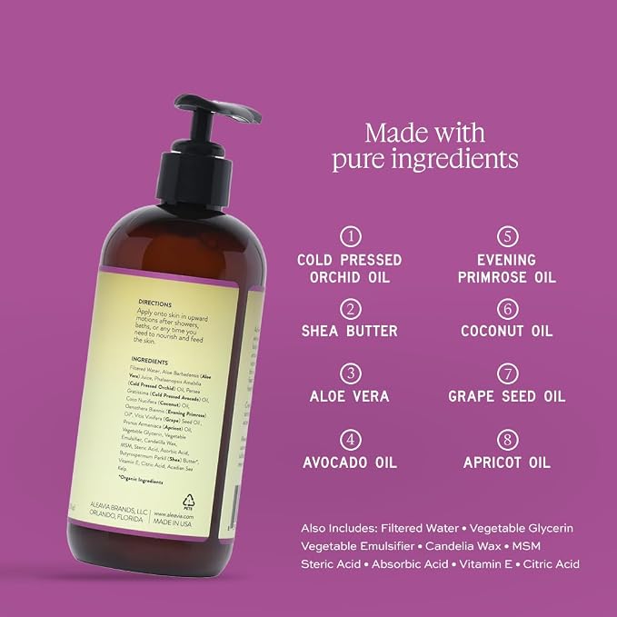 Aleavia Orchid Prebiotic Body Lotion – Lightly Scented, All-Natural - Image 3