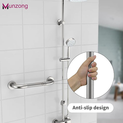 16 Inch Anti Slip Shower Grab Bar, Munzong 2 Pack Handicap Grab Bars, Brushed - Image 2
