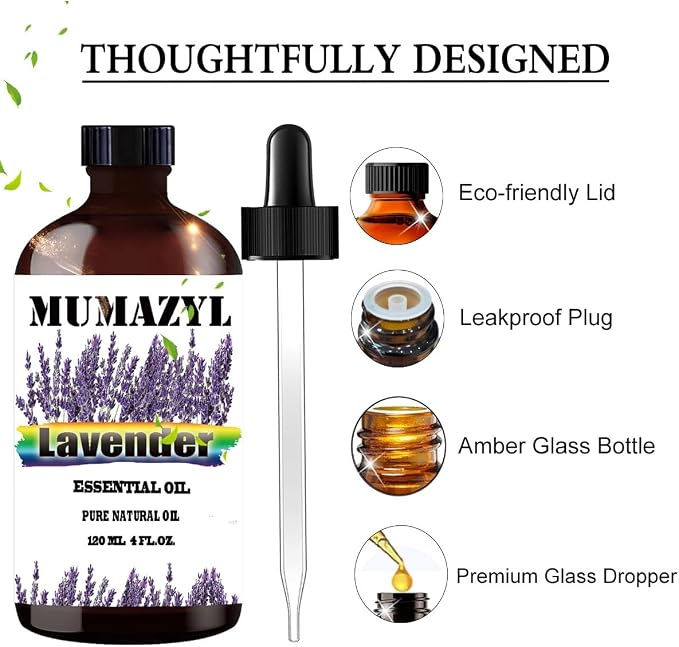 Lavender Essential Oil, Lavender Oil 4 Fl Oz 120ML - Image 2