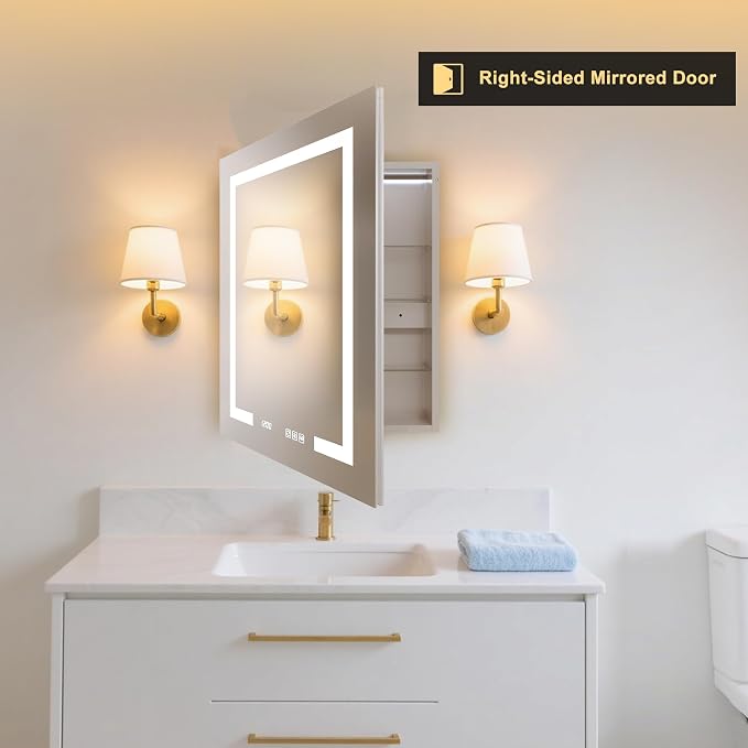 24" x 30 LED Lighted Medicine Cabinet - Image 7