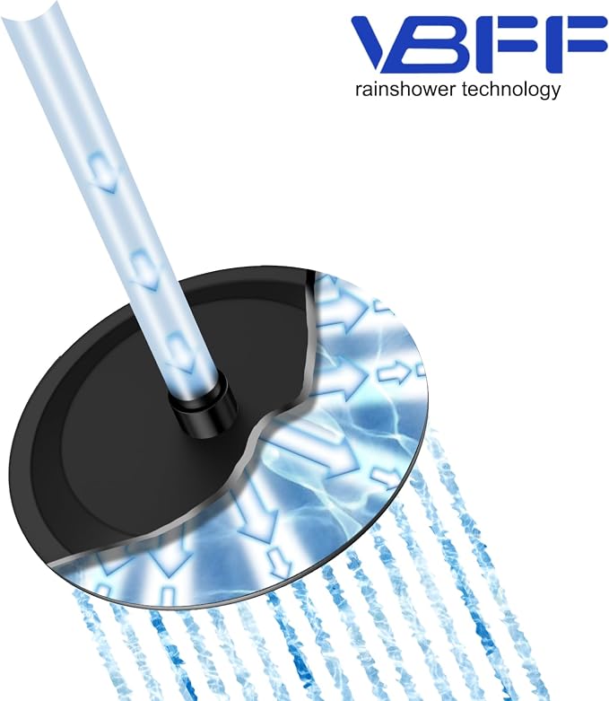VBFF-Shower Head, rain shower head, 8 inch- Round Shower Head, 1.8 GPM Flow Rate - Image 3