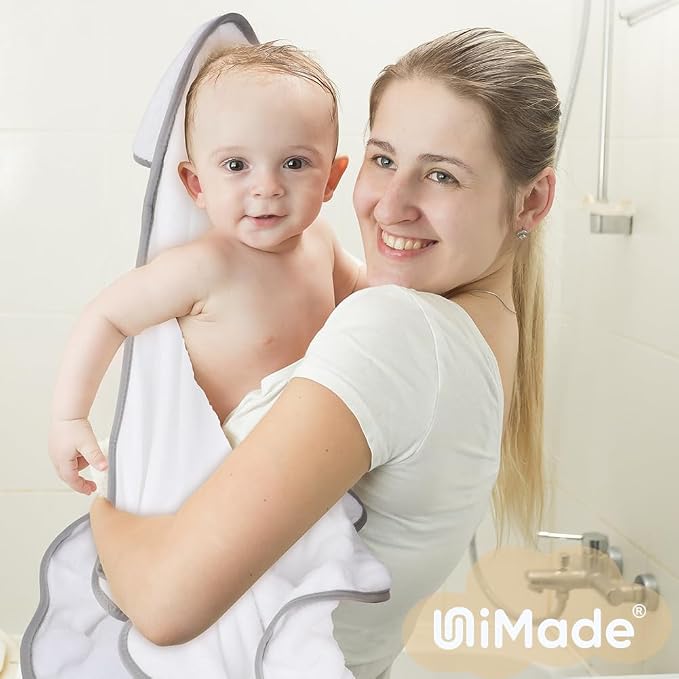 Hooded Towel for Newborn, 2 Pack Soft Coral Fleece Baby Towels, Ultra Absorbent - Image 2