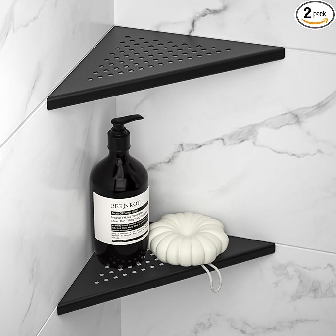 8'' Corner Shower Shelf 2 Pack, 304 Stainless Steel Grout in Bathroom Shelves by Bernkot