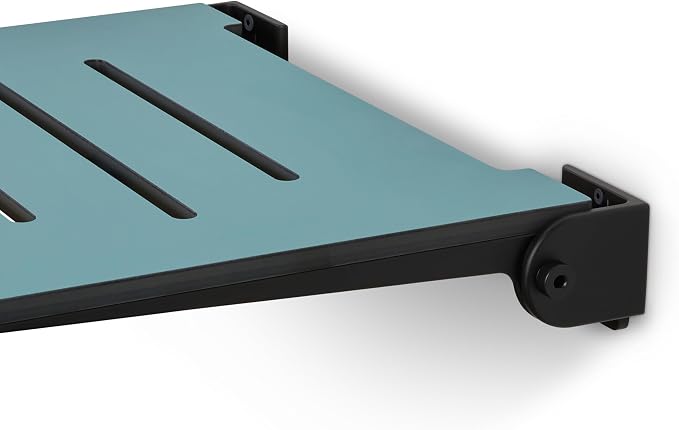 18 inch Silhouette Slimline Folding Wall Mount Shower Bench Seat, Teal Seat - Image 5
