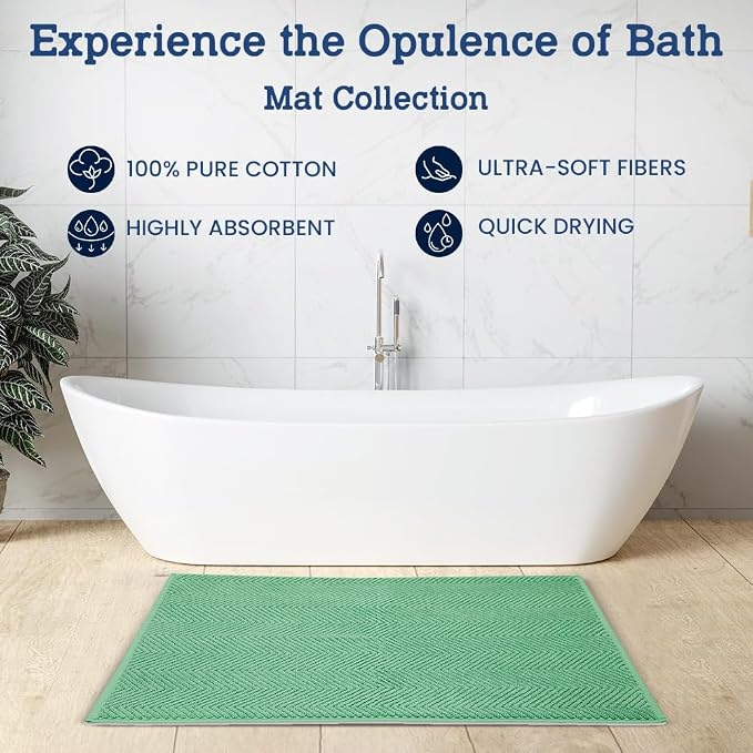 Casa Lino 100% Cotton Bath Mat Set of 2 - Image 2