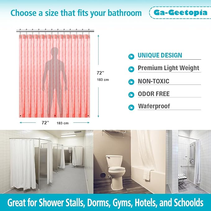 Ga-Geetopia EVA 3D Coral Pearl Water Cube Plastic Shower Curtain Liner - Image 5
