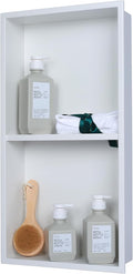 Recessed Wall Niche for Shower Room Storage, Double-Layer Shelves, Wall Insert by IKITRAEE