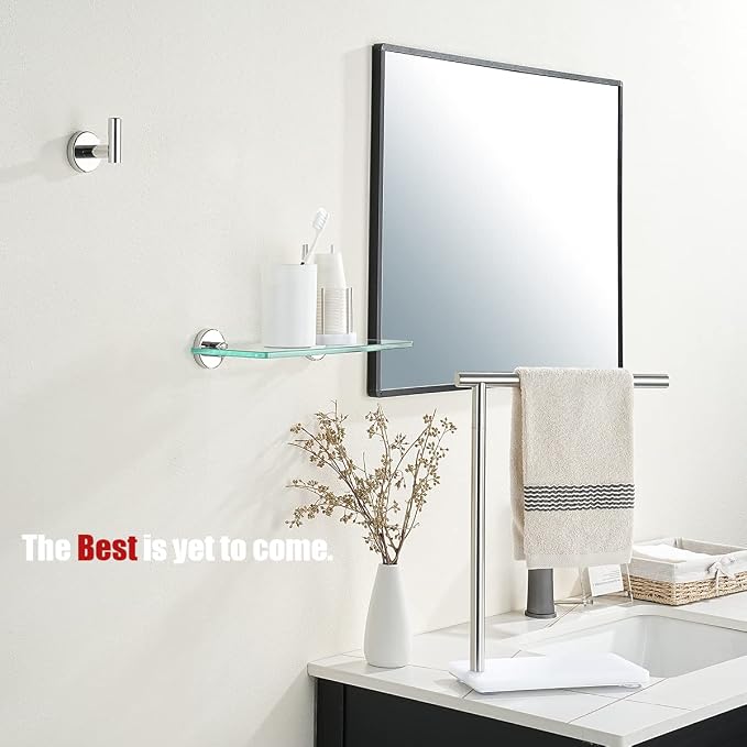 JQK Bathroom Glass Shelf Chrome, Tempered Glass Shower Storage 12 by 5 inches - Image 4