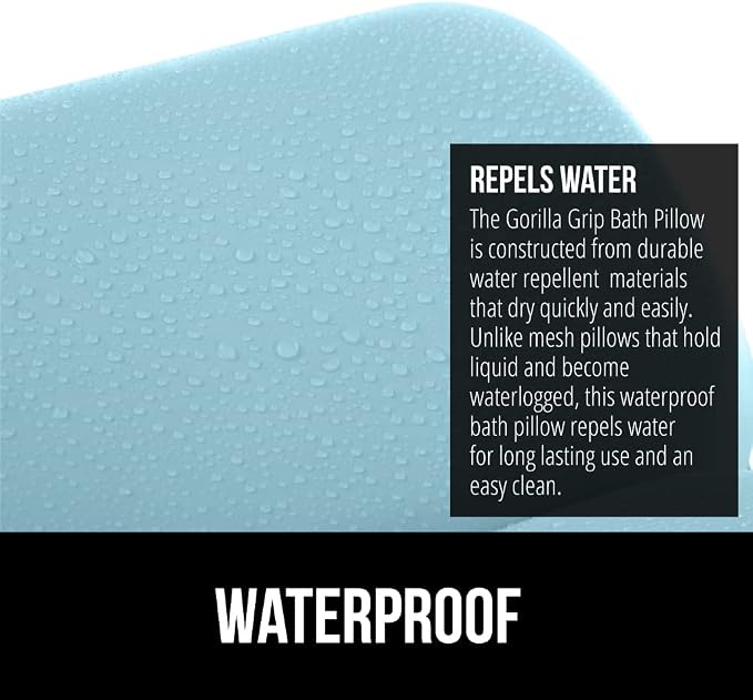 GORILLA GRIP Bath Pillow for Tub, Improved Suction Cups, Luxury Bathtub Pillows - Image 5