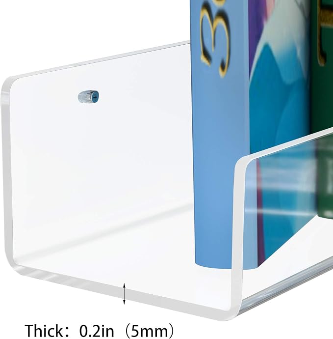 NIUBEE 36" Premium Acrylic Floating Nursery Kids Bookshelf Wall Ledge Shelf - Image 4