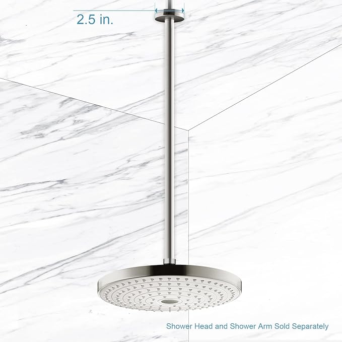 OFFO Shower Arm with Flange, 24 in Brushed Nickel Ceiling Mount Replacement - Image 5