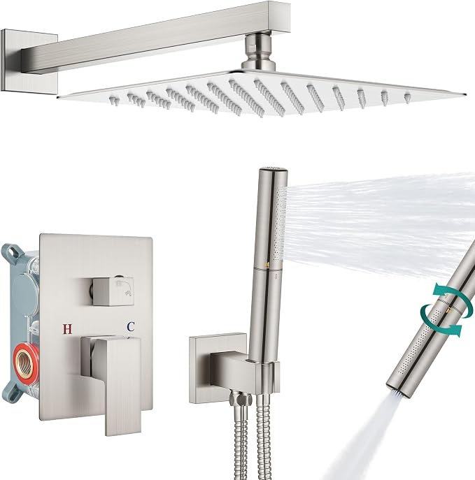 Aolemi Shower System with Rainfall Shower Head and Handheld Wall Mount by Aolemi