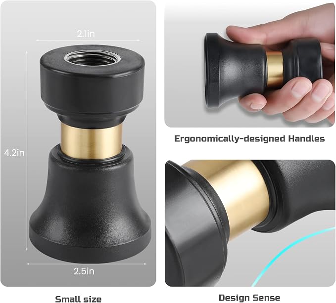 Hose Nozzle, Lichamp 4 Pack Heavy Duty Brass Fireman Style High Power Leak - Image 2