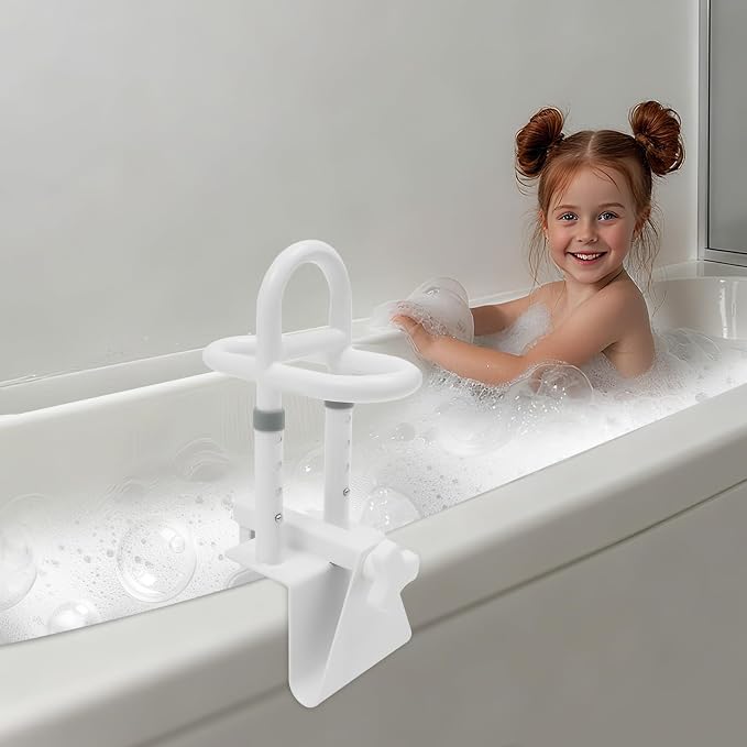 Adjustable Bathtub Handle for Elderly, 300lb Capacity Clamp-On Tub Grab Bar - Image 2